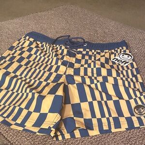 Neff Blue and Yellow Patterned Swim Shorts